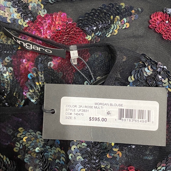 NWT MORGAN FLORAL EMBELLISHED BLOUSE IN ROSE MULTI - Picture 6 of 8